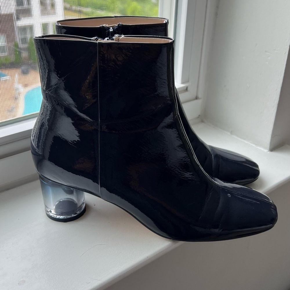 Beautiful heeled blue boots